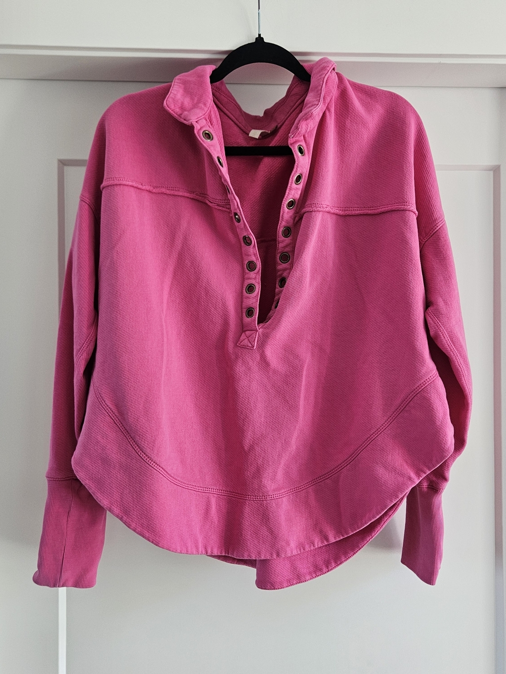 Anthropologie Pilcro Bright Pink Pullover Hoodie Size Large